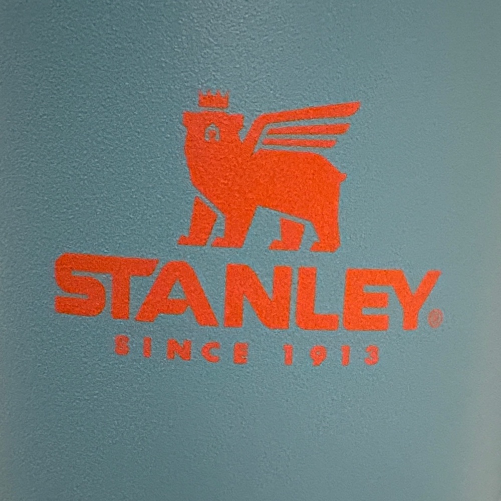 New Stanley Pool Blue Thermos with Orange Accent - Picture 2 of 5
